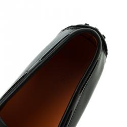 Hermes Black Leather Irving Moccasins Size 43.5