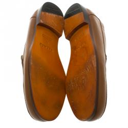 Hermes Brown Leather Lucky Moccasins Size 43
