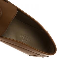 Hermes Brown Leather Lucky Moccasins Size 43