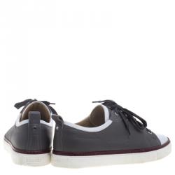 Hermes Two Tone Leather Inside Lace Up Sneakers Size 43