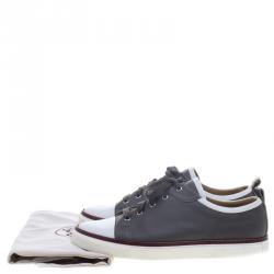Hermes Two Tone Leather Inside Lace Up Sneakers Size 43