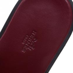 Hermes Burgundy Leather Izmir Sandals Size 43