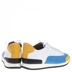 Hermes Multicolor Leather Lace Up Sneakers Size 44