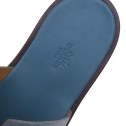 Hermes Sky Blue Suede Izmir Sandals Size 43.5