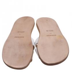 Hermes White Leather Izmir Sandals Size 43