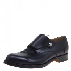 Hermes Black Leather Flap Detail Derby Size 44