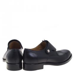 Hermes Black Leather Flap Detail Derby Size 44