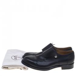 Hermes Black Leather Flap Detail Derby Size 44