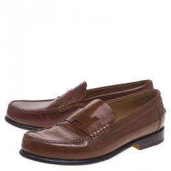 Hermes Brown Leather Kennedy Loafers Size 43