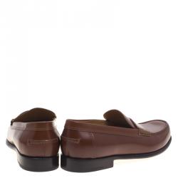Hermes Brown Leather Kennedy Loafers Size 43