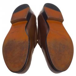 Hermes Brown Leather Kennedy Loafers Size 43