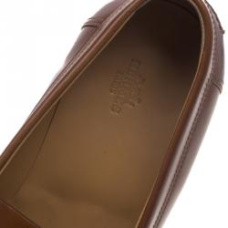 Hermes Brown Leather Kennedy Loafers Size 43