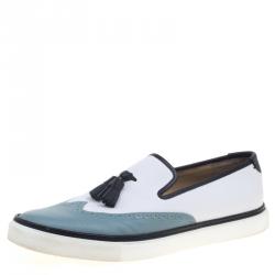 Hermes Two Tone Brogue Leather Must Tassel Loafers Size 43.5
