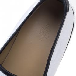 Hermes Two Tone Brogue Leather Must Tassel Loafers Size 43.5