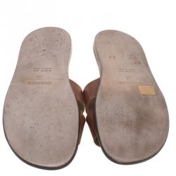 Hermes Brown Leather Izmir Sandals Size 43.5