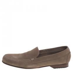 Hermes Beige Suede Keep Moccasins Size 43.5
