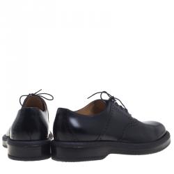 Hermes Black Brogue Leather Oxfords Size 43.5
