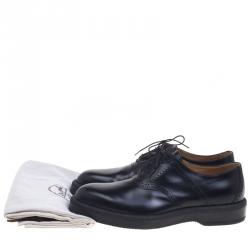 Hermes Black Brogue Leather Oxfords Size 43.5