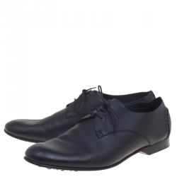 Hermes Black Leather Kent Derby Size 44