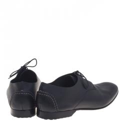 Hermes Black Leather Kent Derby Size 44