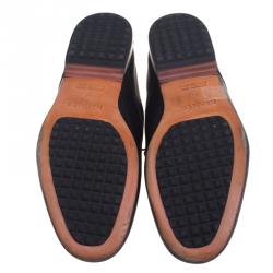 Hermes Black Leather Kent Derby Size 44