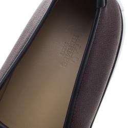 Hermes Two Tone Brogue Leather Must Tassel Slip On Sneakers Size 43.5