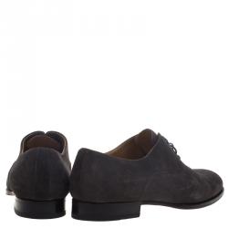 Hermes Grey Suede Napoli Lace Up Oxfords Size 43.5