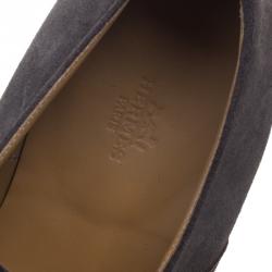 Hermes Grey Suede Napoli Lace Up Oxfords Size 43.5