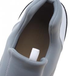 Hermes Grey Fabric Slip On Sneakers Size 43