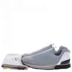 Hermes Grey Fabric Slip On Sneakers Size 43