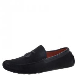 Hermes Black Calf Hair Leonard Moccasins Size 43
