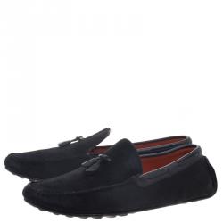 Hermes Black Calf Hair Leonard Moccasins Size 43