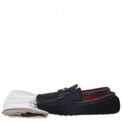 Hermes Black Calf Hair Leonard Moccasins Size 43