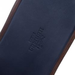 Hermes Dark Blue Lizard Izmir Sandals Size 44