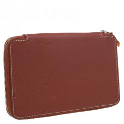 Hermes Brown Leather Silky daily Globe-Trotter Agenda