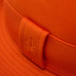 Pre Owned Hermes Orange Cotton H Embroidered Funky Fedora Hat ( Size 59 )