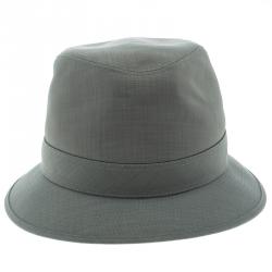 Hermes Grey H Embroidered Funky Fedora Hat ( Size 58 )