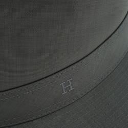 Hermes Grey H Embroidered Funky Fedora Hat ( Size 58 )