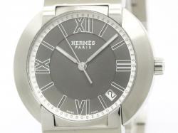Pre Owned Hermes Grey Stainless Steel Nomade Men's Wristwatch 36MM