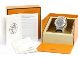 Pre Owned Hermes Grey Stainless Steel Nomade Men's Wristwatch 36MM