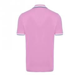Boss by Hugo Boss Pink Contrast Stripe Cotton Logo Polo Shirt M