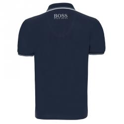 Pre Owned Boss by Hugo Boss Navy Contrast Stripe Cotton Logo Polo Shirt XL