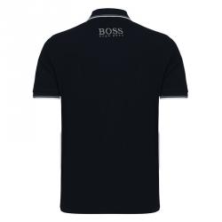 Pre Owned Boss by Hugo Boss Black Contrast Stripe Cotton Logo Polo Shirt M