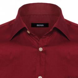 Boss by Hugo Boss Bordeaux Red Long Sleeve Shirt M