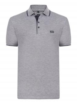 Boss by Hugo Boss Grey Cotton Logo Short Sleeve Polo Shirt L