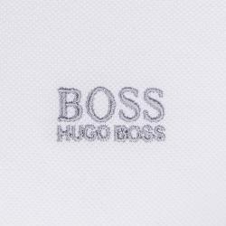 Pre Owned Boss by Hugo Boss White Cotton Logo Short Sleeve Polo Shirt S