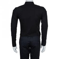 Hugo By Hugo Boss Black Bib Front Slim Fit Shirt S