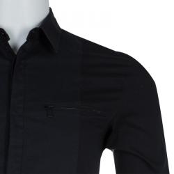 Hugo By Hugo Boss Black Bib Front Slim Fit Shirt S