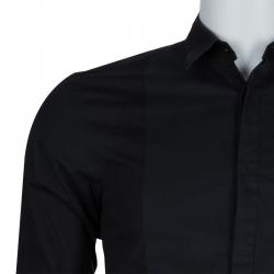 Hugo By Hugo Boss Black Bib Front Slim Fit Shirt S