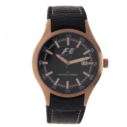 Jacques Lemans Black Gold-Plated Stainless Steel F1 Monza F5035 Men's Wristwatch 40MM